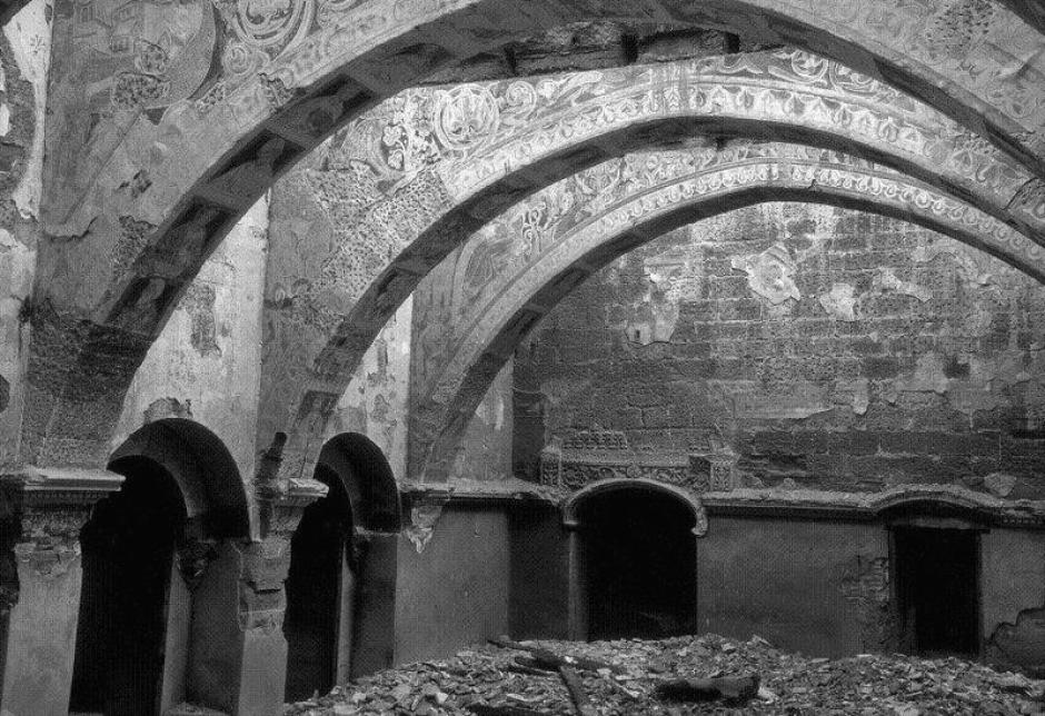 El monasterio después del incendio de 1936